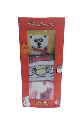 PAMUKLU SOKET YILBAŞI KADIN ÇORABI - ÇOK RENKLİ Çok Renkli