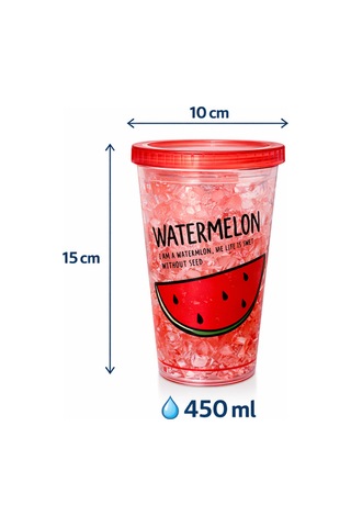 Buzlu Kırık Cam Görünümlü Smoothie Bardağı,450ml,sızdırmaz Kapaklı Soğuk İçecek Bardağı,bpa İçermez Kırmızı