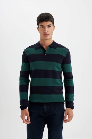 DeFacto Standart Fit Normal Kesim Çizgili Polo Yaka Triko Kazak Y4194AZ24WNGN852