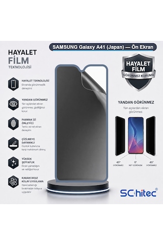 Samsung Galaxy A41 Japan Uyumlu Ön Yüzey Hayalet Privacy Hidrojel Ekran Koruyucu 05964963