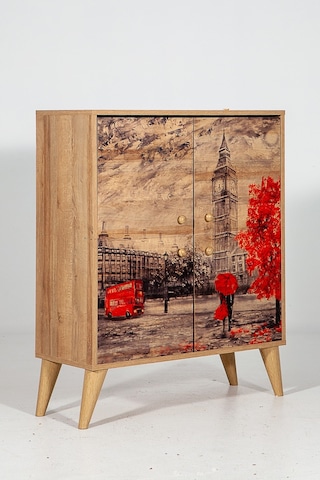 Ricky Londra / 4 Raflı 4 Kapaklı Çok Amaçlı Mutfak Dolabı Banyo Dolabı Çok Amaçlı Dolap