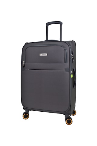 Pierre Cardin Ultra Light Hafif Lüx Kumaş 2'li Valiz Seti Büyük Boy - Kabin Boy Gri PC6000