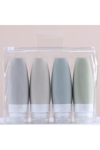 Ulzyvf 90ml Seyahat Şampuan Şişesi 4'lü Set - Dayanıklı Silikon Çok Renkli Çok Renkli