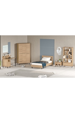 Robin Home Lidya Genç Odası Takımı 5'li Set Sepet Kahverengi