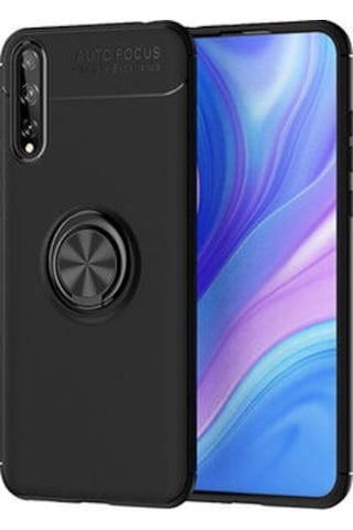 Huawei P Smart S Y8p Kılıf Yüzüğü Stant Ve Araç Tutucu Olabilen Şık Esnek Premium Silikon Kapak Ryc/ravel Siyah