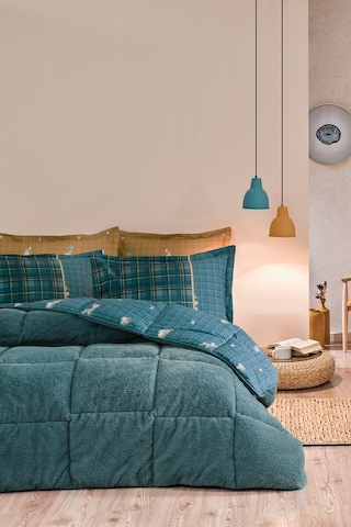 Puffy Barva Çift Kişilik Triola Uyku Seti - Koyu Yeşil