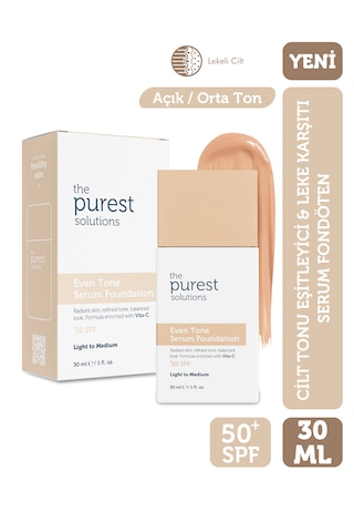 The Purest Solutions Cilt Tonu Eşitleyici & Leke Karşıtı Serum Fondöten SPF50+ 30 ML Açık / Orta Ton