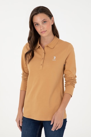 U.S. Polo Assn. Kadın Camel Basic Polo Yaka Sweatshirt 50289541-VR015
