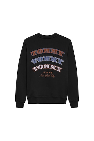 Tommy Hilfiger Kadın Tjw Regular Dollar Stacks Crew Ext Siyah Sweatshirt-12754 Siyah