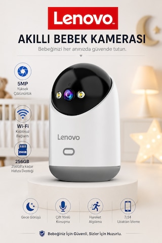 Lenovo 5mp Wifi Bebek Evcil Hayvan Yaşlı Bakım Kamerası Gece Görüşlü Bebek Kamerası