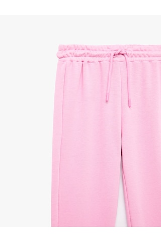 Koton Rahat Kalıp Beli Bağcıklı Triko Uzun Paça Pijama Altı Pembe 7wlk40292mk Gül