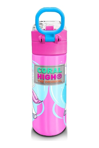 Coral High Kids Mavi Neon Pembe Unicorn Desenli Pipetli Ve Direkt İçim Çelik Termos 500 Ml 31925 Mavi - Beyaz