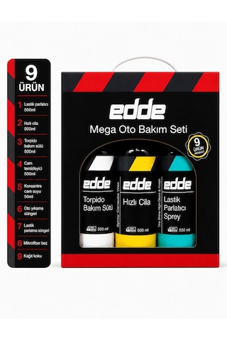 Edde 9'lu Araba Araç Oto Mega Oto Bakım Seti 9 Parça Ürün