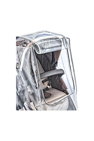 BabyJem Reflektörlü Lüks Bebek Arabası Yağmurluğu 549 Beyaz
