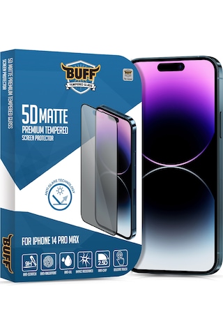 Buff Apple Uyumlu iPhone 14 Pro Max 5D Matte Ekran Koruyucu