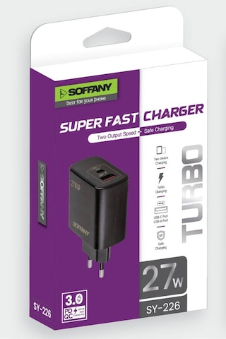 Sy226 Sy226 Usb-a + Usb-c Süper Hızlı Şarj Başlığı