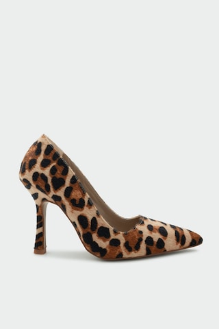 Relly Leopar Süet Topuklu Ayakkabı Leopar