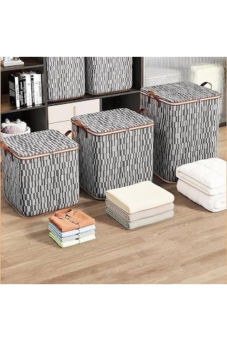 Unimarket Kapaklı Giysi Saklama Çantası, Gardırop Ayırma Saklama Kutusu Taşınabilir Saklama Kutuları, Ev Yatak Odası Battaniye Yatak Saklama Kapları Için Güçlü Saplı Fermuarlı Katlanabilir S Q8rcwv