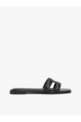 Tommy Hilfiger Th Logo Strap Mule Kadın Siyah Sandalet - Fw0fw08671