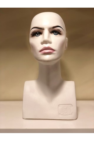 Bayan Makyajlı Büst Manken Peruk Manken Kafa Manken Cansız Manken Beyaz
