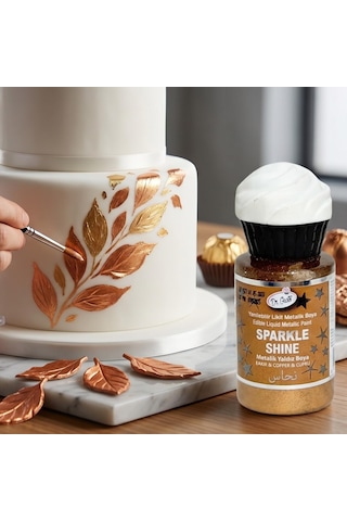 Dr. Gusto Sparkle Sıvı Metalik Boya Bakır Yenilebilir Pasta Ve Tatlı Dekor Boyası