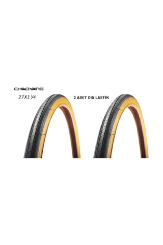 Chaoyang 2 Adet 27X1 1/4 Dış Lastik Sarı Yanak (32-630) 1 Çift Chaoyang 2 Adet 27X1 1/4 Dış Lastik Sarı Yanak (32-630) 1 Çift