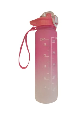 Askılı Hacim Göstergeli Koku Yapmaz Matara 1 Litre Pembe Plastik Diğer