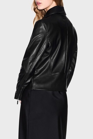 Armani Exchange Bayan Deri Ceket Xw001433 Af16618 Uc001 Siyah Siyah