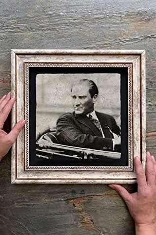 Oscar Stone Decor Çerçeveli Tablo Taş Duvar Dekoru 30 X 30 Cm Atatürk Arabada