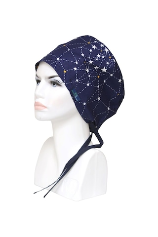 Tesettür Takım Yıldızı Lacivert Cerrahi Bone Doktor Hemşire Sağlıkçı Bonesi Geniş Kesim