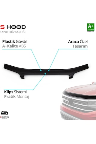 S-dizayn Hyundai Starex Abs Plastik Kaput Rüzgarlığı 2003-2008 A+kalite