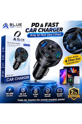 Araç Şarj Başlığı Qualcom Hızlı Şarj Car Charger
