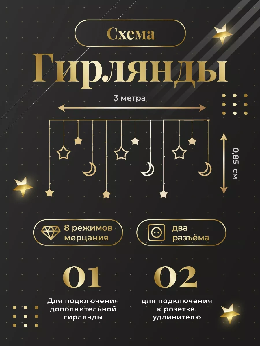 Sale Way Pencere İçin Yıldız Ve Ay Işık Zinciri 170445098 Gri