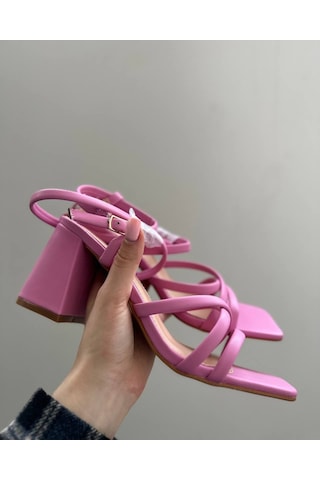 Moopimoda Kadın7cm Topuklu Sandalet - Fuşya Renk Seçenekli