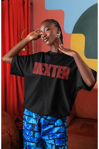 Dexter Dizi Sırt Baskılı Unisex Oversize Tişört Siyah
