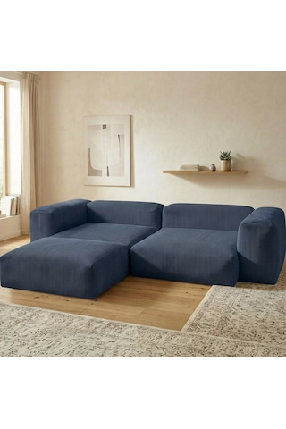 Relax Köşe Koltuk Takımı Sünger Koltuk Kanepe Divan Lacivert