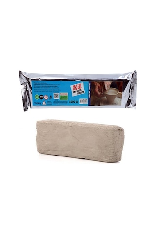 1000 Gr. Kil Hamuru. Beyaz Renk. Modelleme Çamuru. Seramik. Doğal