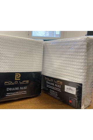 Polo Life Jakarlı Delux Sıvı Geçirmez Çift Kişilik Alez 160x200 Beyaz