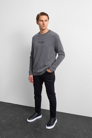 Backandbond Antrasit Bisiklet Yaka Gizli Fermuarlı Sweatshirt