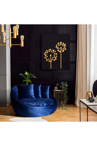 Miss Worble Fotelja Berjer Tekli Döner Koltuk Lacivert
