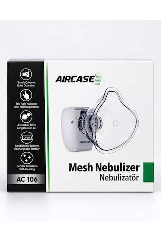 Aırcase Ac 106 Mesh Nebulizatör Taşınabilir Şarjlı Sessiz Çalışan Buhar Makinesi Tek Tuşla Kullanım