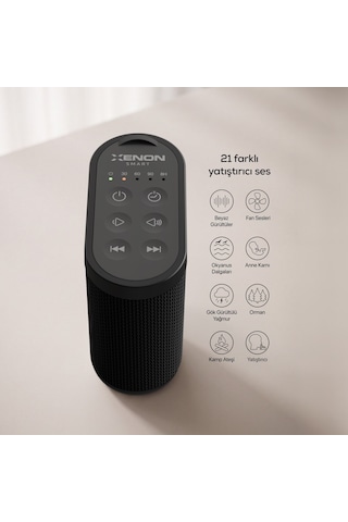 Xenon Smart Gürültü Makinesi Taşınabilir Bebek Ve Yetişkinler İçin Ses Ve Uyku Cihazı X6230 - Siyah