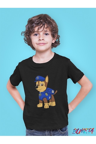 Bumeta Cesur Paw Chase Paw Patrol Çocuk Tişört T-shirt Siyah