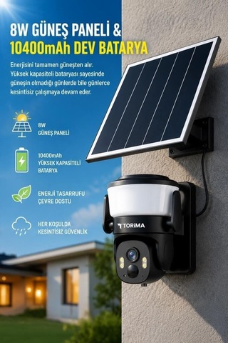 İzleme Cihazı Güneş Enerjili Dış Mekan Güvenlik Kamerası Şarjlı Duvar Lambası Cmr30 Siyah