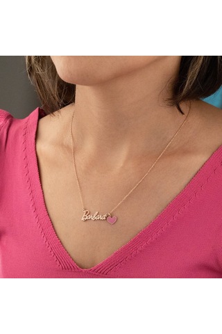 Dkmn Gümüş 925 Ayar Gümüş Barbie İsimli Mineli Kolye