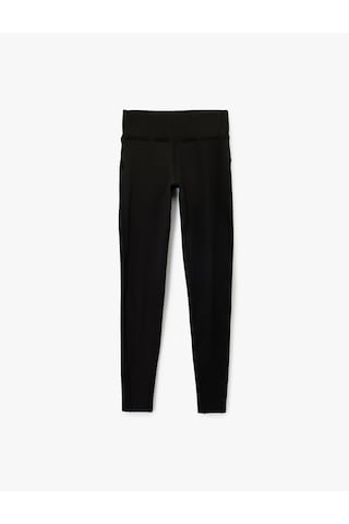 Koton Yüksek Bel Slim Fit Dikiş Detaylı Spor Tayt Siyah 6wak40252nk Siyah