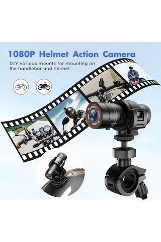 Prestigegoods Hd Spor Aksiyon Kamera H42a, Bisiklet Motosiklet Kask Kamera, Açık Hava Etkinlikleri, Dayanıklı, Su Geçirmez, Kompakt Siyah