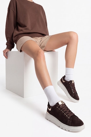 Luvi Shoes Bono Kahverengi Süet Hakiki Deri Kadın Günlük Spor Ayakkabı