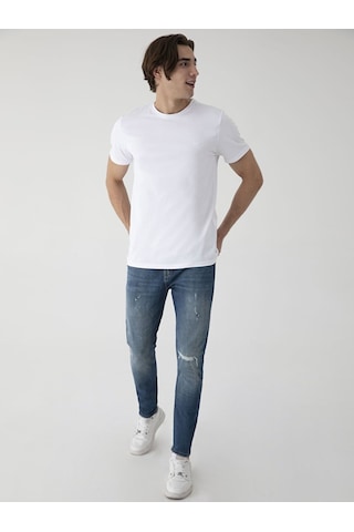 Ltb Basic Slim Fit Erkek T-Shırt Beyaz 012248451560033 - 100 Beyaz