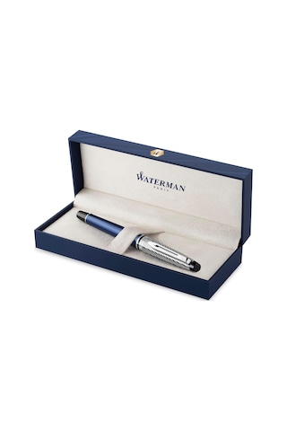 Waterman Expert 3 Metalik Mavi Gövde Krom Klips Roller Kalem Çok Renkli